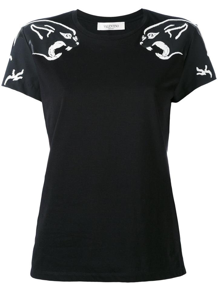 Valentino - Tiger-detail T-shirt - Women - Cotton/polyester - Xs, Black, Cotton/polyester