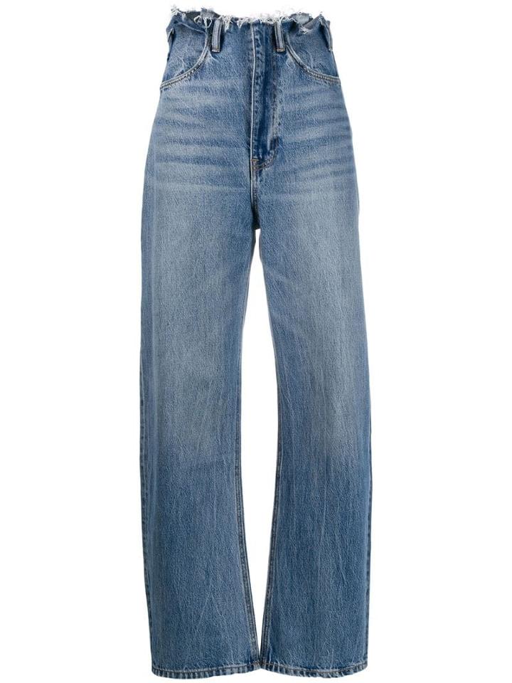 T By Alexander Wang Paperbag Waist Tapered Jeans - Blue
