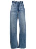 T By Alexander Wang Paperbag Waist Tapered Jeans - Blue