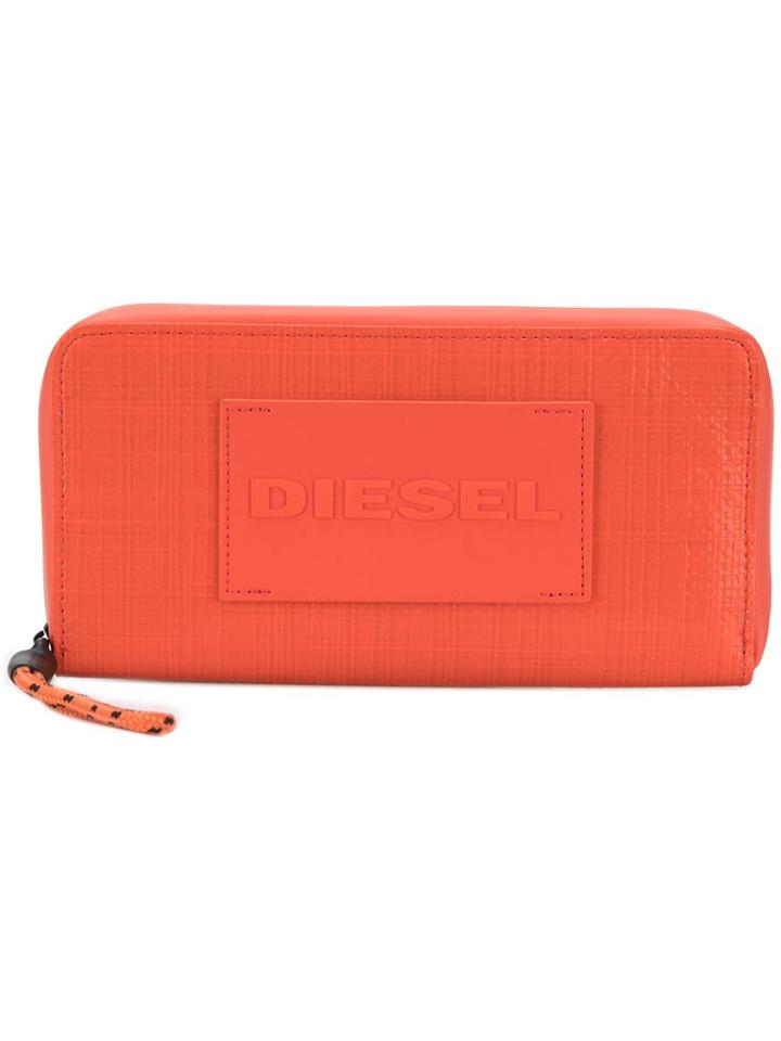 Diesel Logo Patch Wallet - Orange