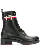 Tommy Hilfiger Leather Military Boots - Black