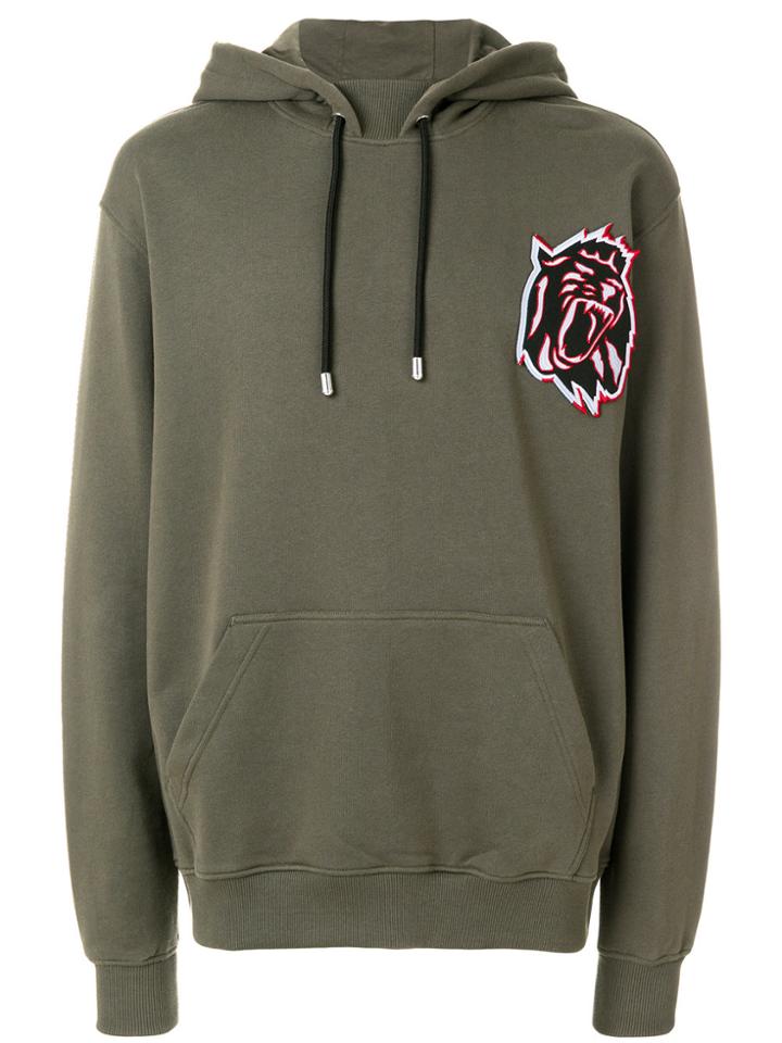 Versus Embroidered Tiger Hoodie - Green
