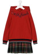 Dolce & Gabbana Kids Kilt Hoodie Dress - Red