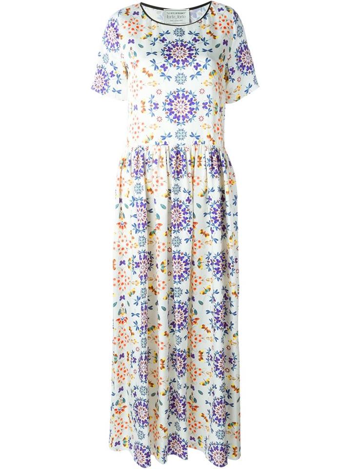 Forte Forte Pleated Kaleidoscope Print Maxi Dress