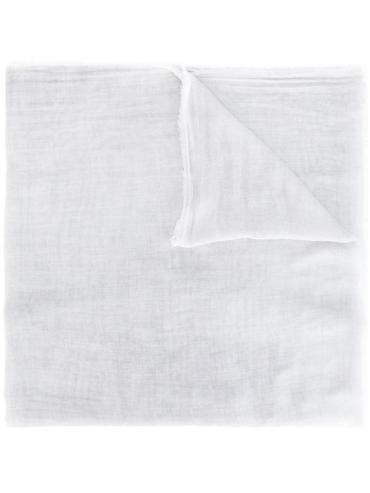 Faliero Sarti Frayed Trim Scarf, Women's, Grey, Silk/modal