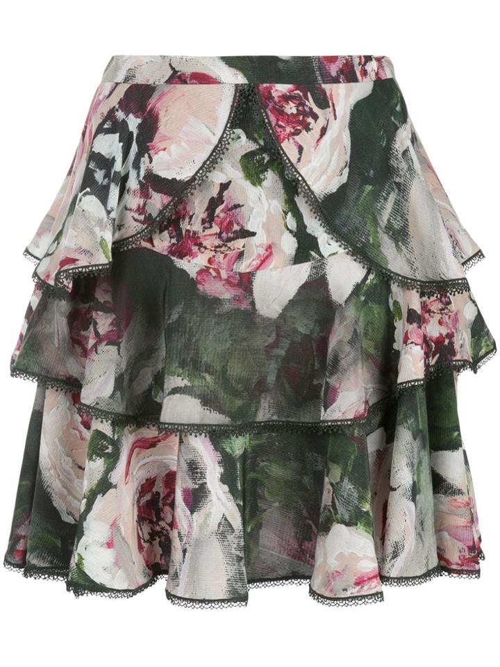 Marchesa Notte Cdc Ruffle Tiered Skirt - Multicolour