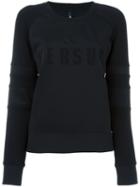 Versus Ribbed Logo Sweatshirt, Women's, Size: Small, Black, Polyamide/spandex/elastane
