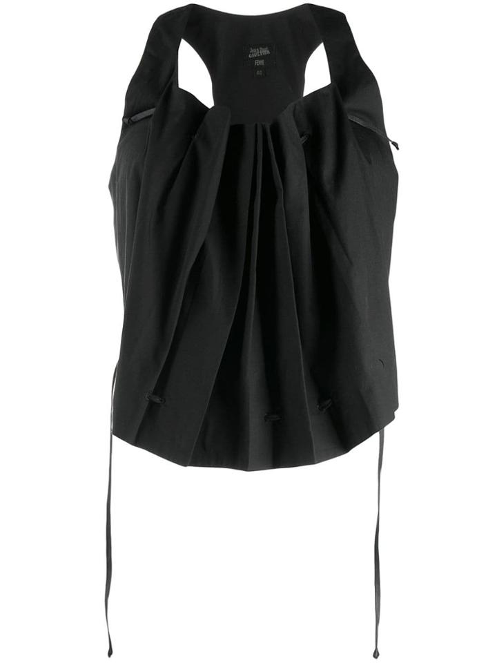 Jean Paul Gaultier Pre-owned Gathered Vest Style Top - Black