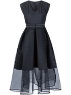 Xiao Li Tulle Skirt V-neck Dress