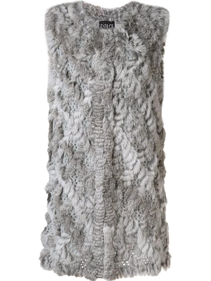 Dolce Cabo Fur Waistcoat, Women's, Size: Small, Grey, Rabbit Fur/acrylic