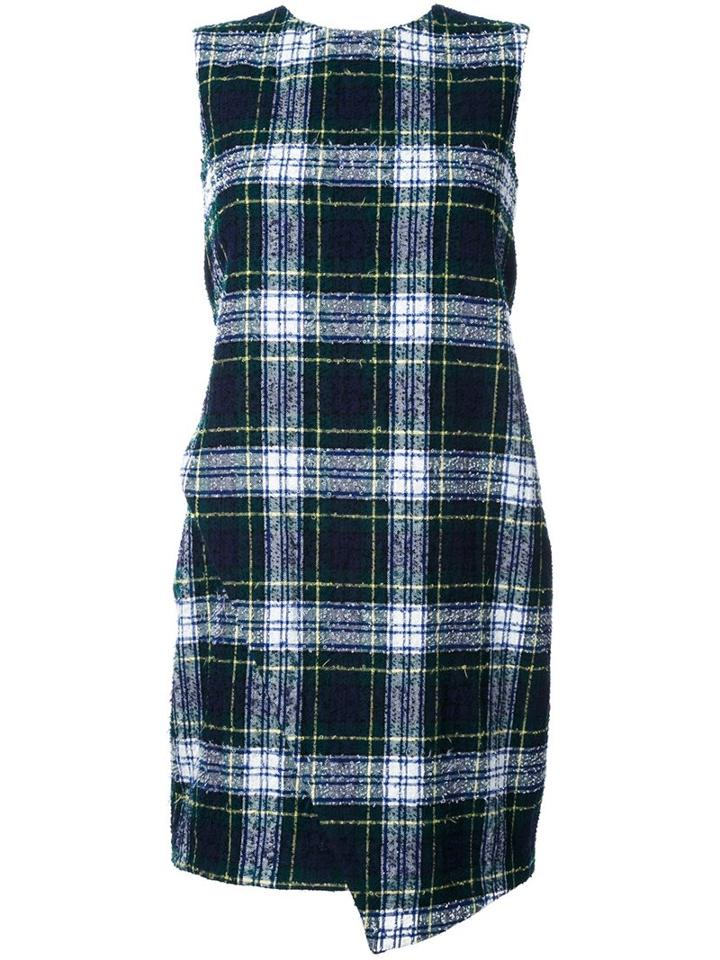Taro Horiuchi Checked Sleeveless Dress, Women's, Size: 1, Green, Wool