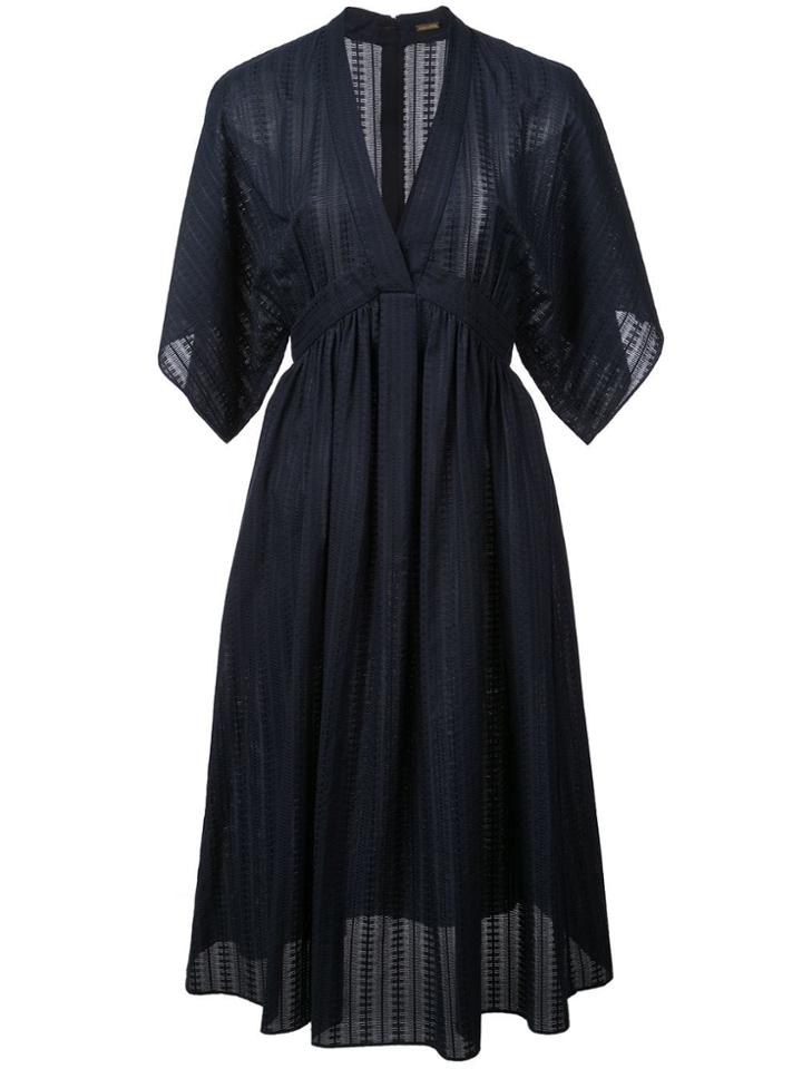 Adam Lippes Voile V-neck Dress - Blue