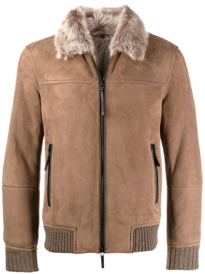 Emporio Armani Shearling Jacket - Brown
