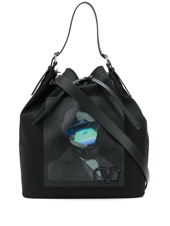 Valentino Valentino Garavani Face Ufo Shoulder Bag - Black