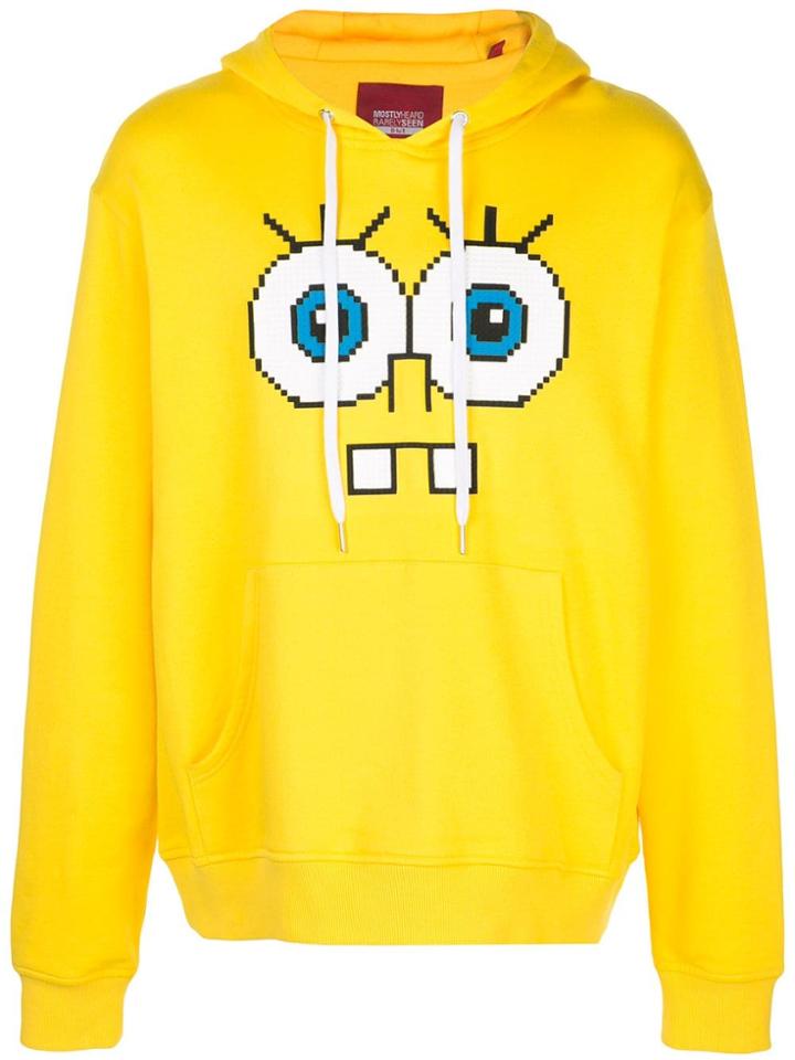 Mostly Heard Rarely Seen 8-bit Snaggle Teeth Motif Hoodie - Yellow