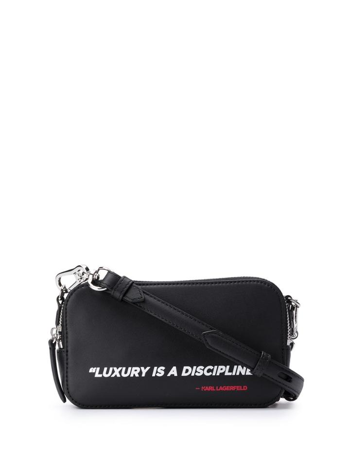 Karl Lagerfeld Karl Legend Quote Crossbody Bag - Black