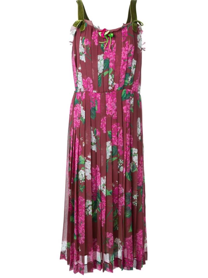 Muveil Floral Print Pleated Dress