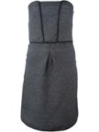 Emporio Armani Piped Trim Strapless Dress