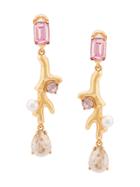 Oscar De La Renta Drop Crystal Clip-on Earrings - Metallic
