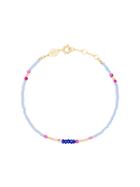 Anni Lui Blue, Pink And Yellow Peppy Gold Plated Bracelet -