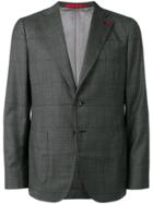 Isaia Check Blazer - Grey