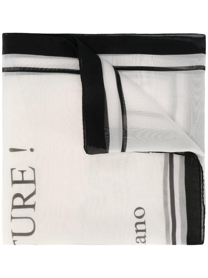 Moschino Printed Logo Scarf - White