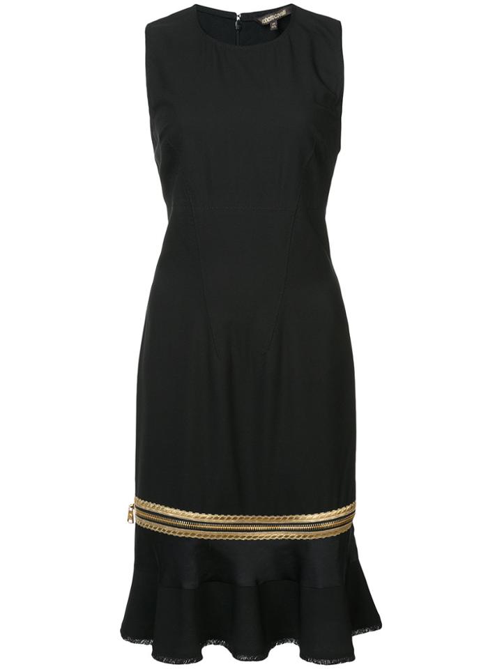 Roberto Cavalli Ruffled Hem Dress - Black