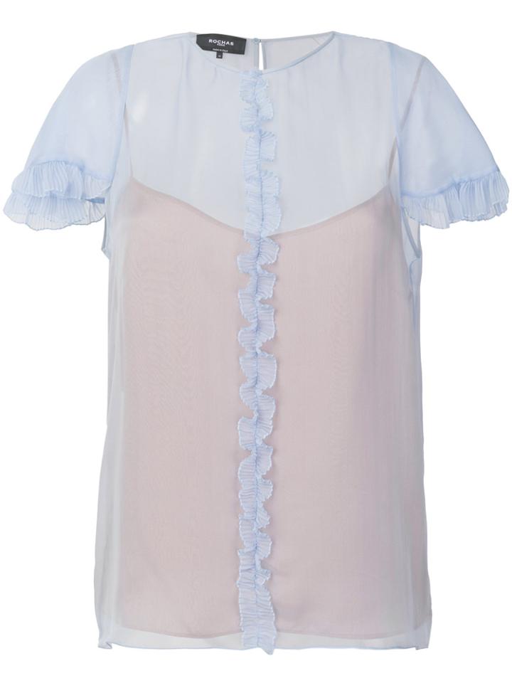 Rochas Ruffled Trim Blouse - Blue