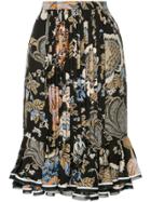 Tory Burch Luisa Pleated Skirt - Black