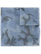 Valentino Valentino Garavani Camouflage Scarf, Men's, Blue, Silk/cashmere/wool