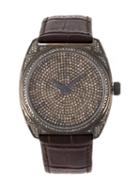 Christian Koban Dom Diamond Watch, Adult Unisex, Brown, Brown Diamond/stainless Steel/calf Leather