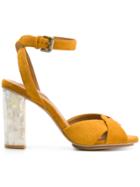 See By Chloé Braided Pumps With Embellished Heel - Yellow & Orange