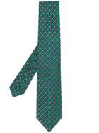 Kiton Floral Diamond Print Tie - Green