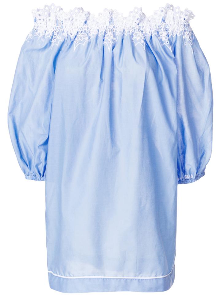 Ermanno Scervino Off Shoulder Tunic Dress - Blue