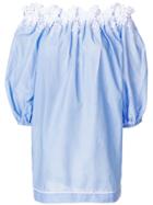 Ermanno Scervino Off Shoulder Tunic Dress - Blue