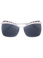Alexander Mcqueen Eyewear - Squared Cat Eye Sunglasses - Women - Metal (other) - One Size, Grey, Metal (other)