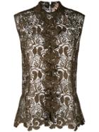 No21 - Lace Detail Shirt - Women - Polyester - 44, Brown, Polyester
