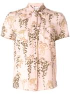 Red Valentino Monkey And Foliage Print Shirt - Pink & Purple