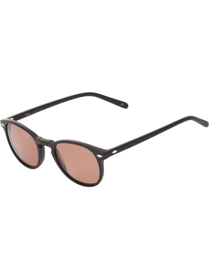 Lesca Circle Frame Sunglasses - Black