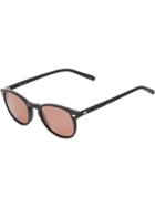Lesca Circle Frame Sunglasses - Black