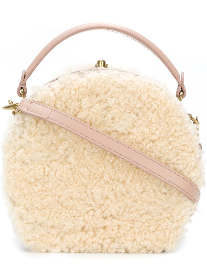 Bertoni 1949 Fluffy Luggage Clutch - Nude & Neutrals