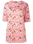 Giorgia Fiore Doll Print T-shirt, Women's, Size: 38, Pink/purple, Polyester/spandex/elastane
