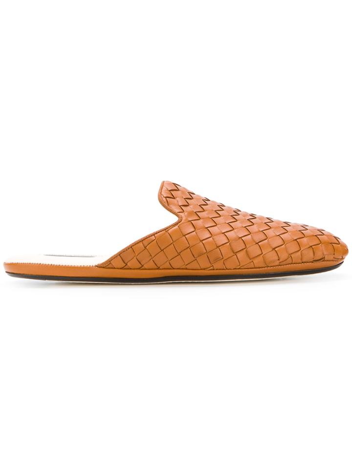 Bottega Veneta Woven Slippers - Brown