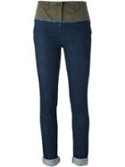 No21 Bicolour Skinny Jeans - Blue