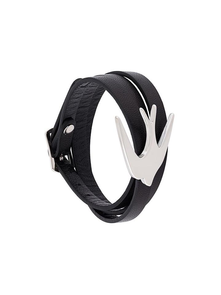 Mcq Alexander Mcqueen Swallow Triple Wrap Bracelet, Women's, Black