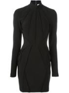 Mugler Fitted Short Dress, Women's, Size: 36, Black, Viscose/polyamide/spandex/elastane/acetate