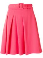 Boutique Moschino - Buckle Waist Pleated Skirt - Women - Polyester/triacetate/viscose - 40, Pink/purple, Polyester/triacetate/viscose