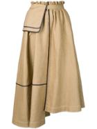 Loewe Asymmetric Midi Skirt - Neutrals