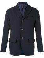 Canali Buttoned Jacket, Men's, Size: 52, Blue, Cotton/polyester