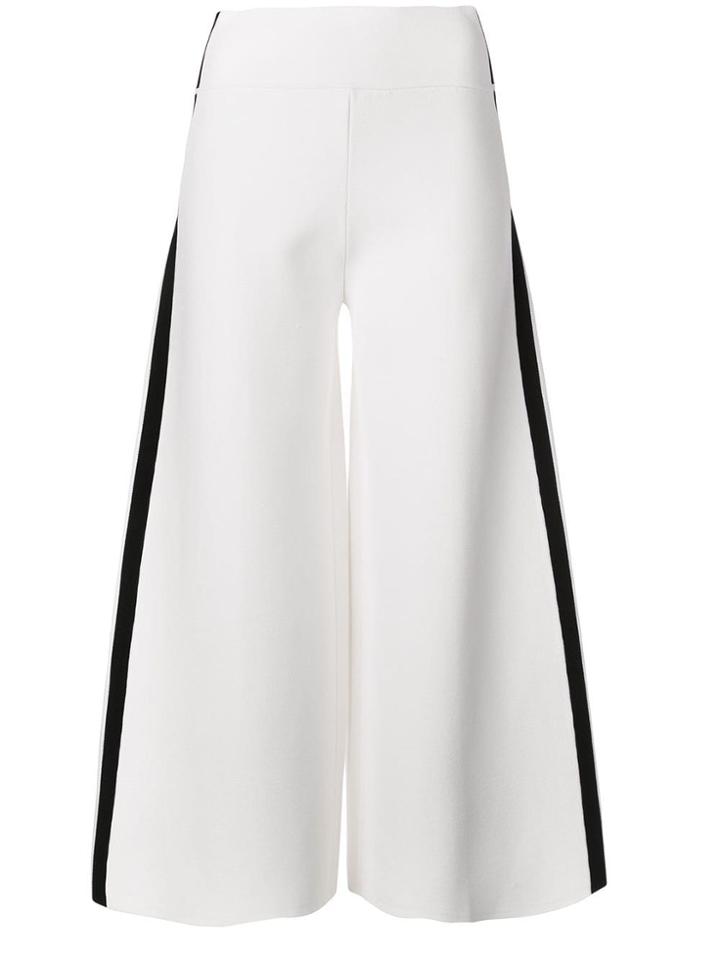 Veronica Beard Cropped Wide Leg Trousers - Neutrals